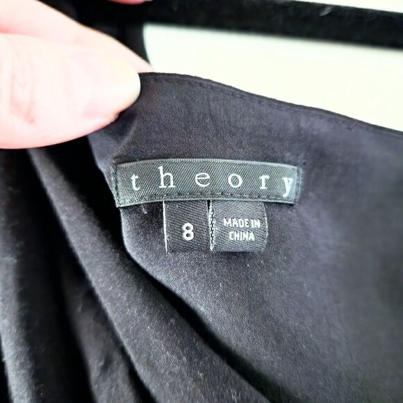 Theory Jaylyn Black Sleeveless Pocketed Blouson Minidress, US 8 - Picture 3 of 4